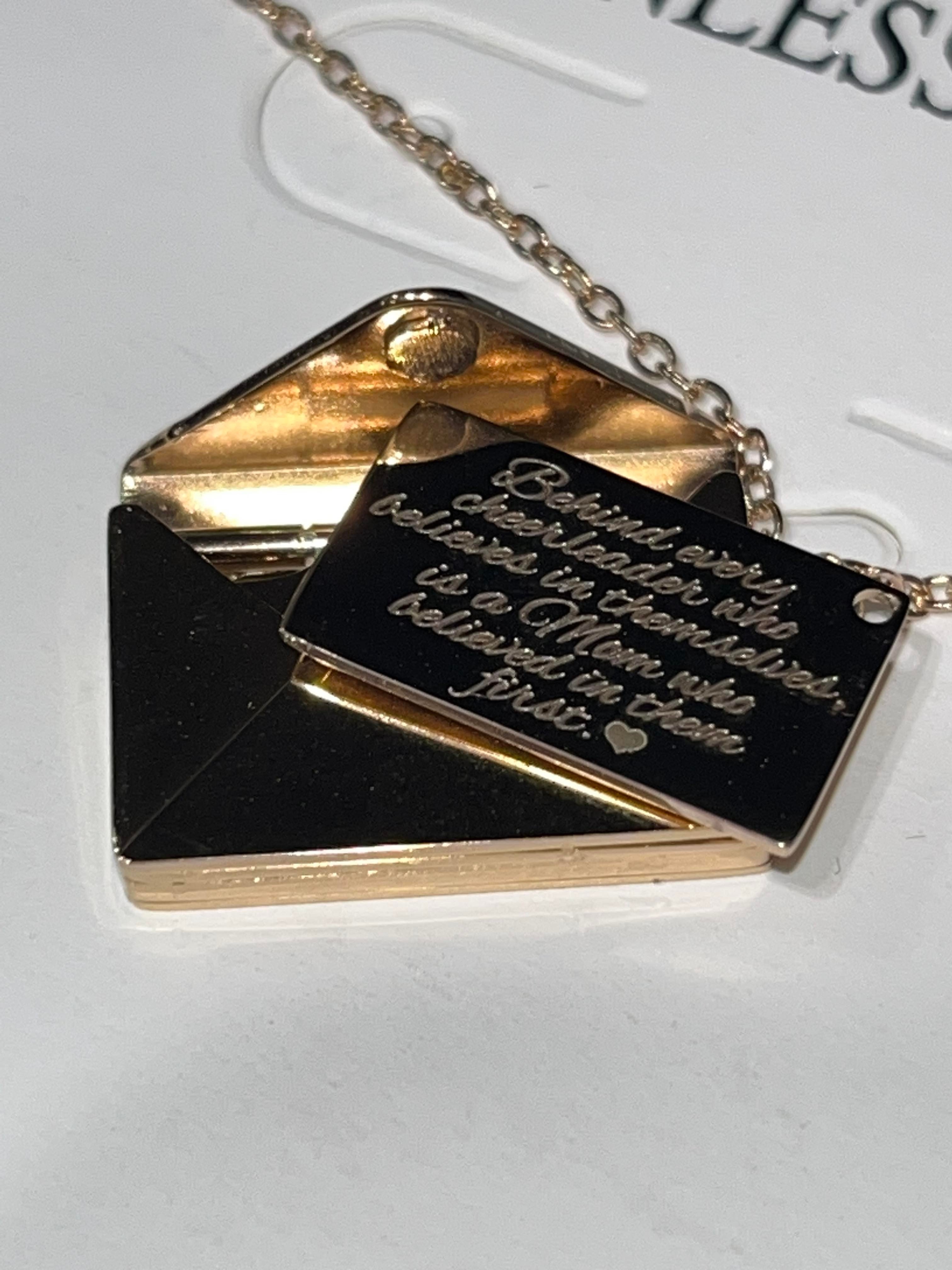 Envelope Necklace with Secret Hidden Message