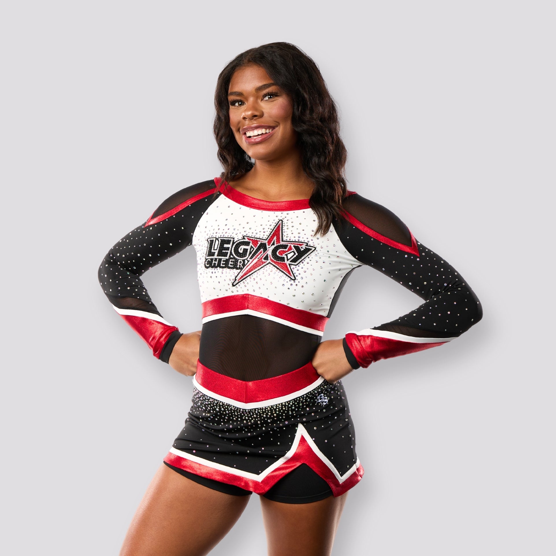 Custom Starstruck Uniform with Strappy Back, Rhinestone Accents