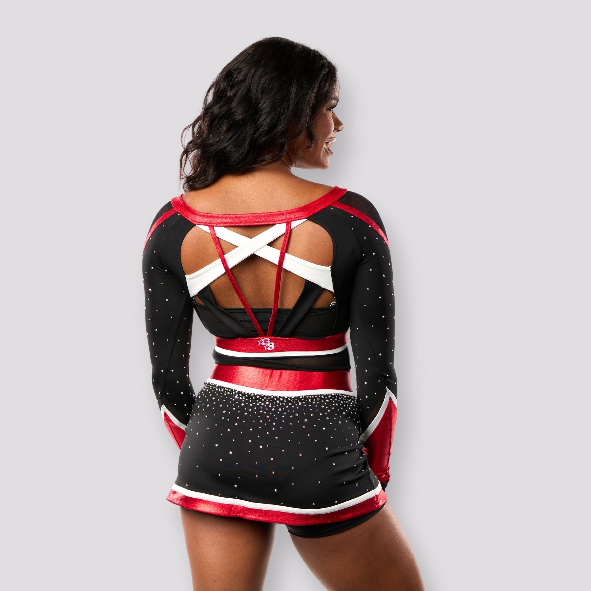 Custom Starstruck Uniform with Strappy Back, Rhinestone Accents