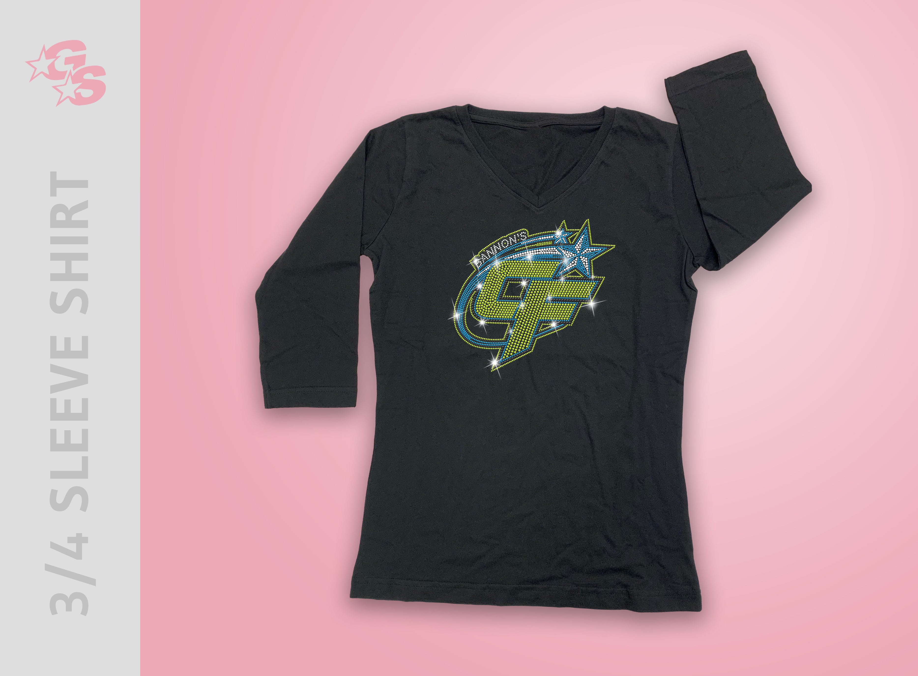 Bannon's Cheer Force 3/4 Sleeve Shirt - Bling Logo