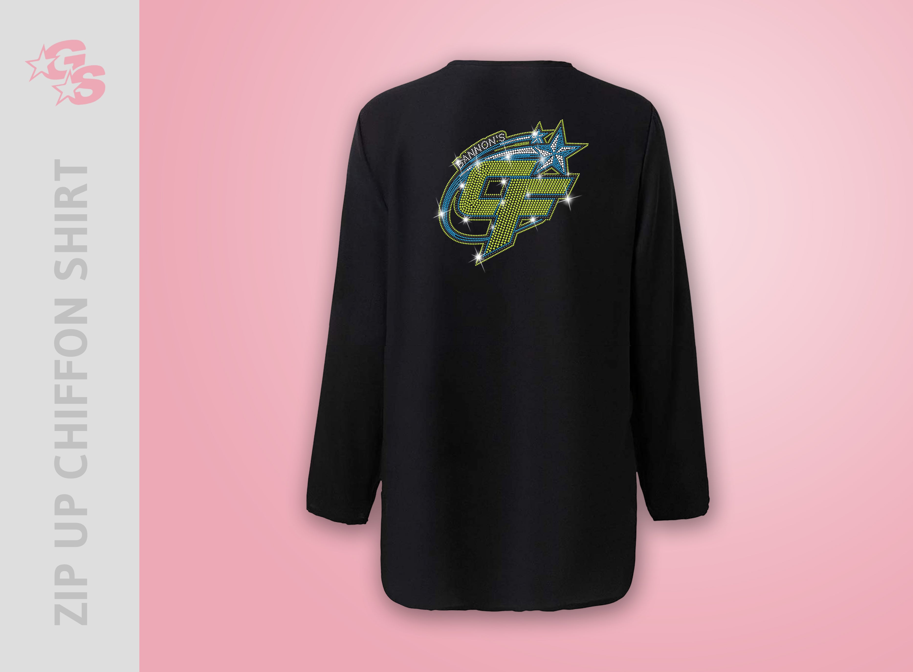 Bannon's Cheer Force  Zip Up Chiffon Shirt