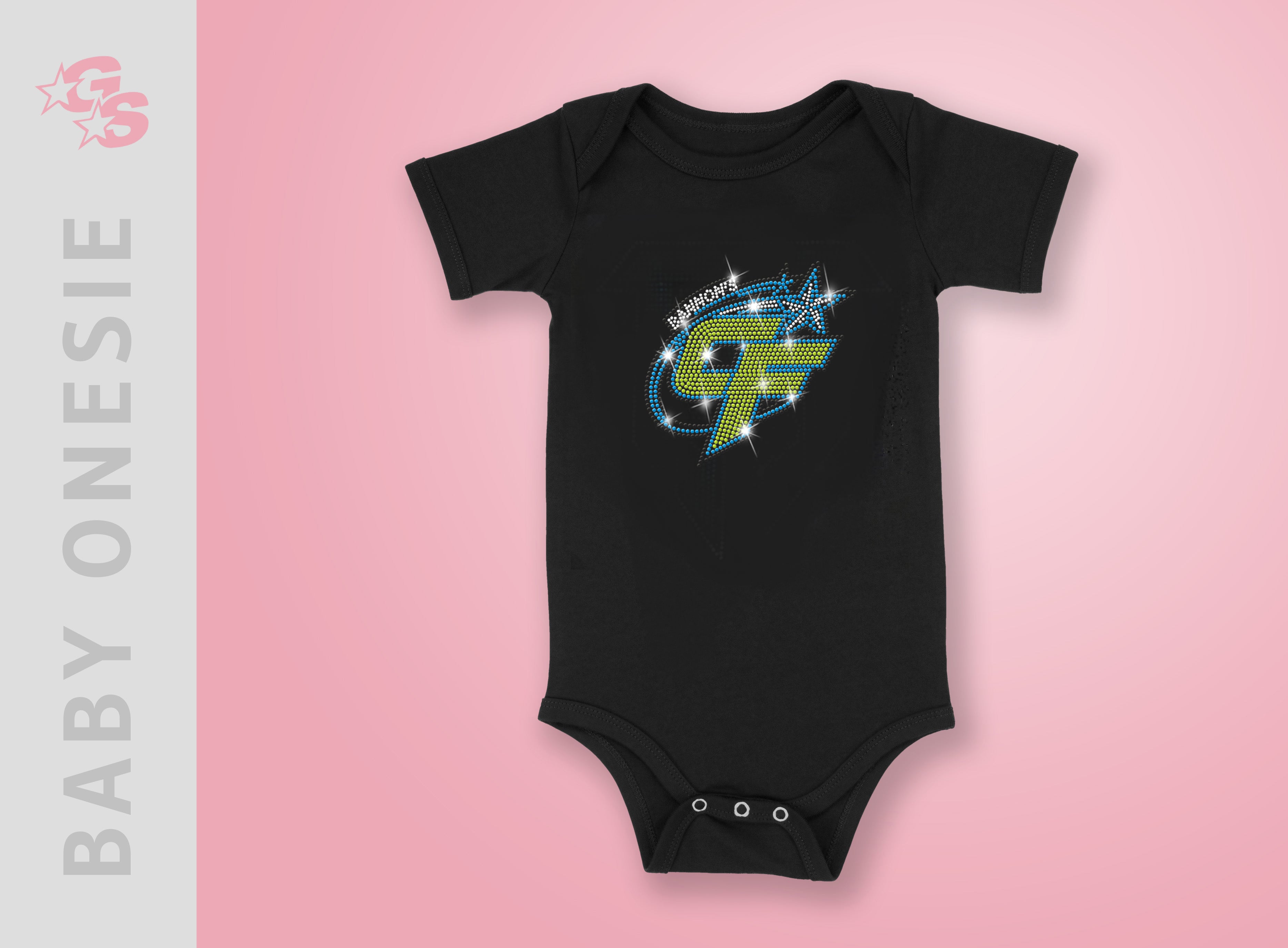 Bannon's Cheer Force Baby Onesie - Bling Logo