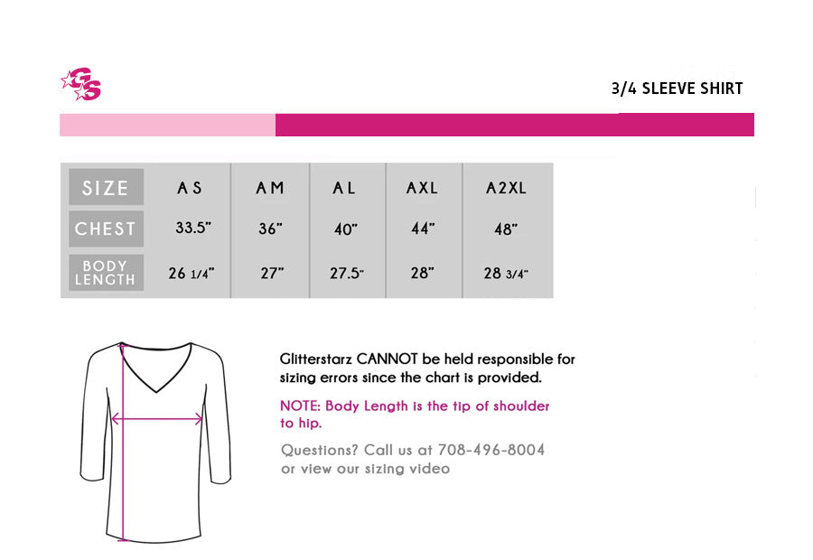 Bannon's Cheer Force 3/4 Sleeve Shirt - Bling Logo