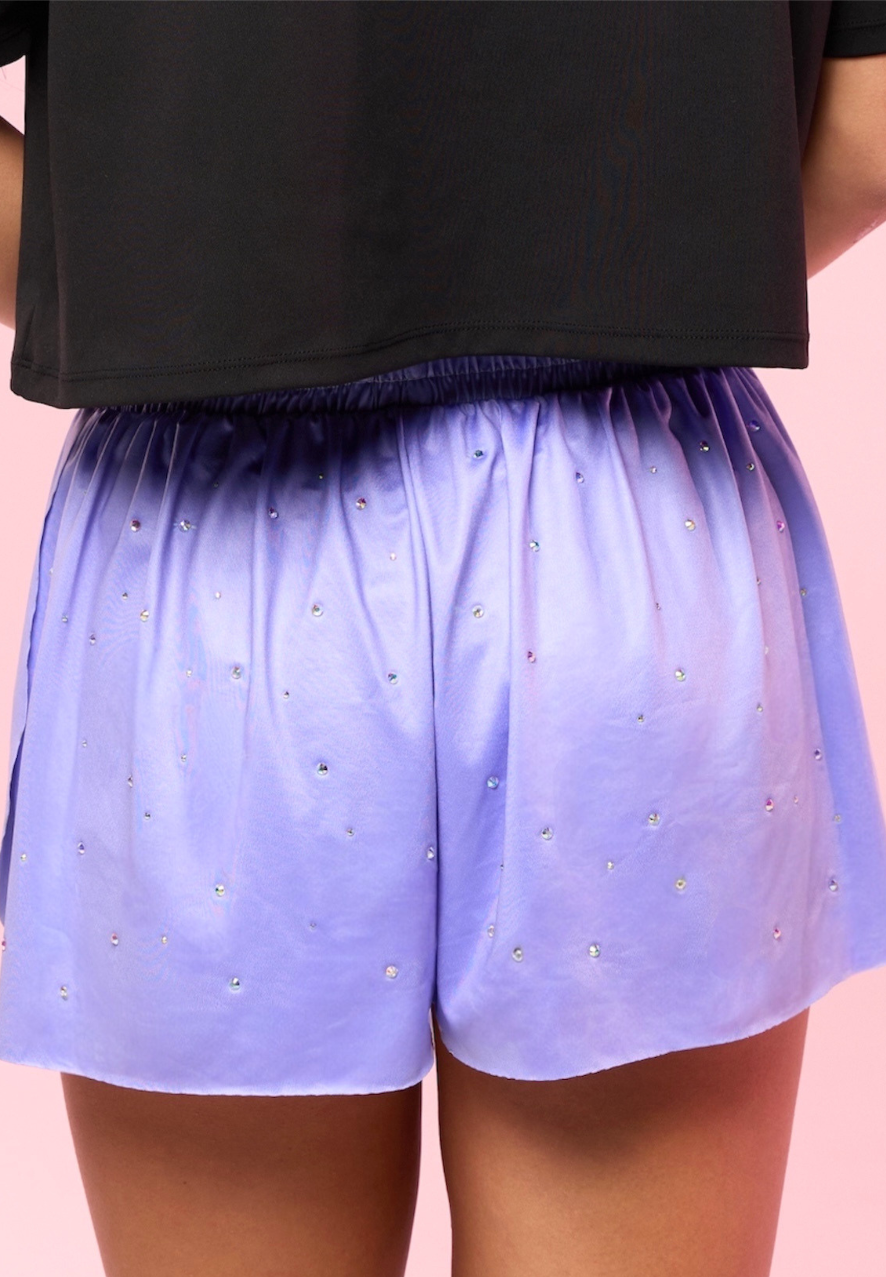 Violet Fly Shorts with Bling