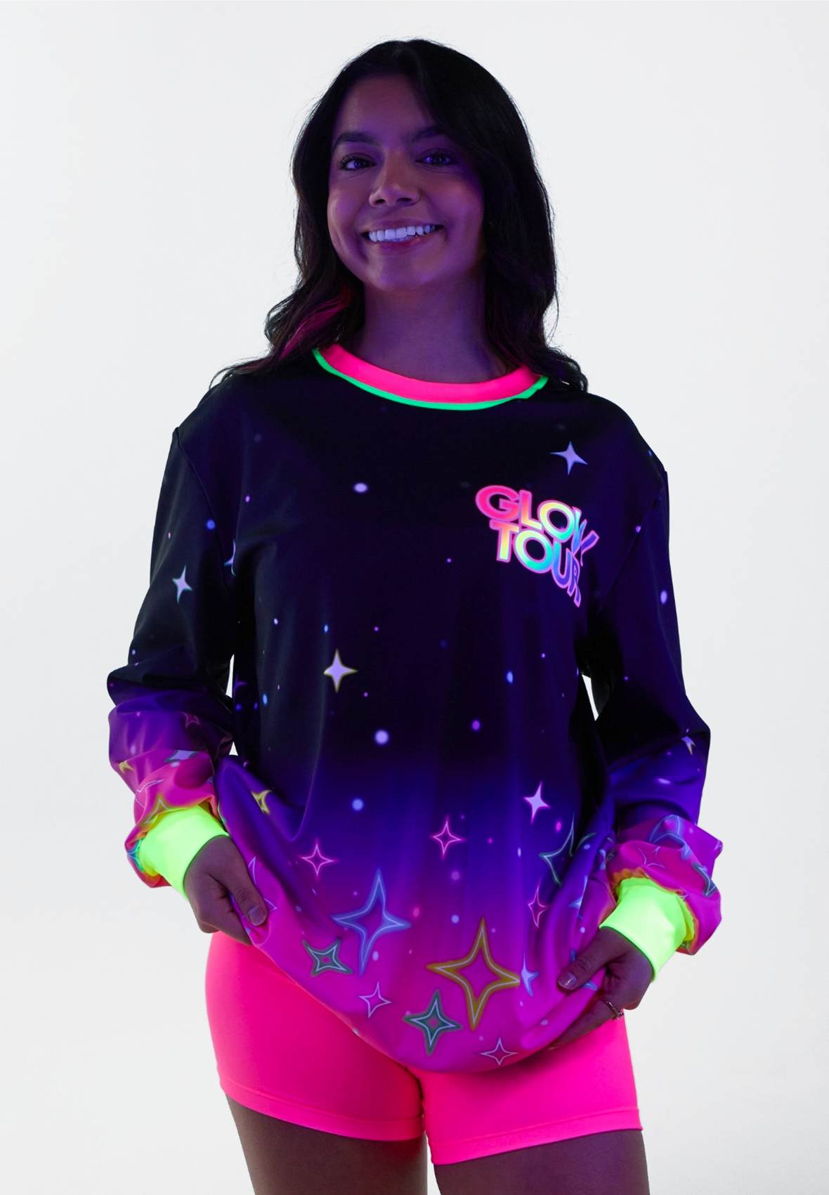 Neon Sparkles Crewneck Sweatshirt - Deep South Glow Tour