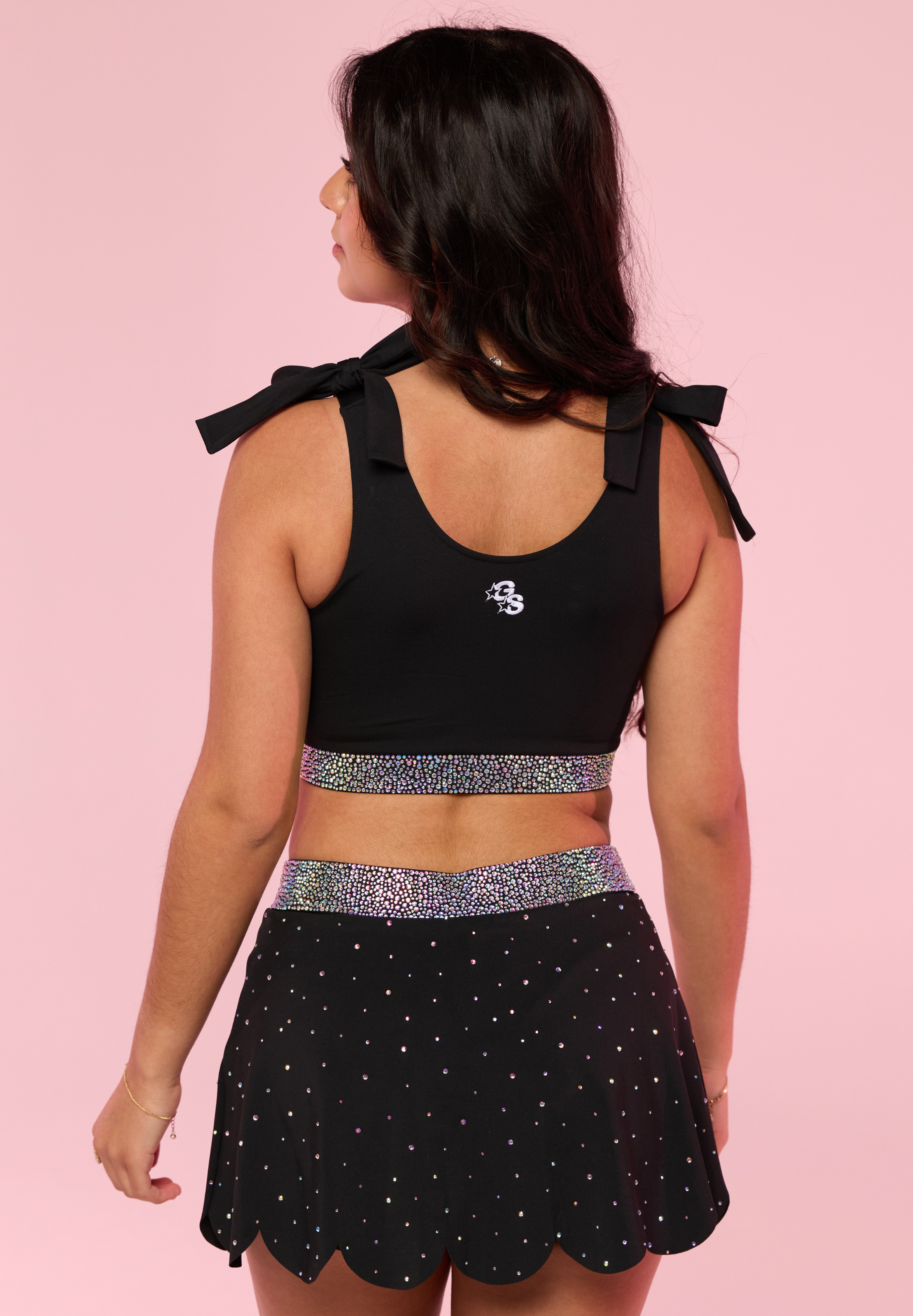 Black Rhinestone Sashay Bra