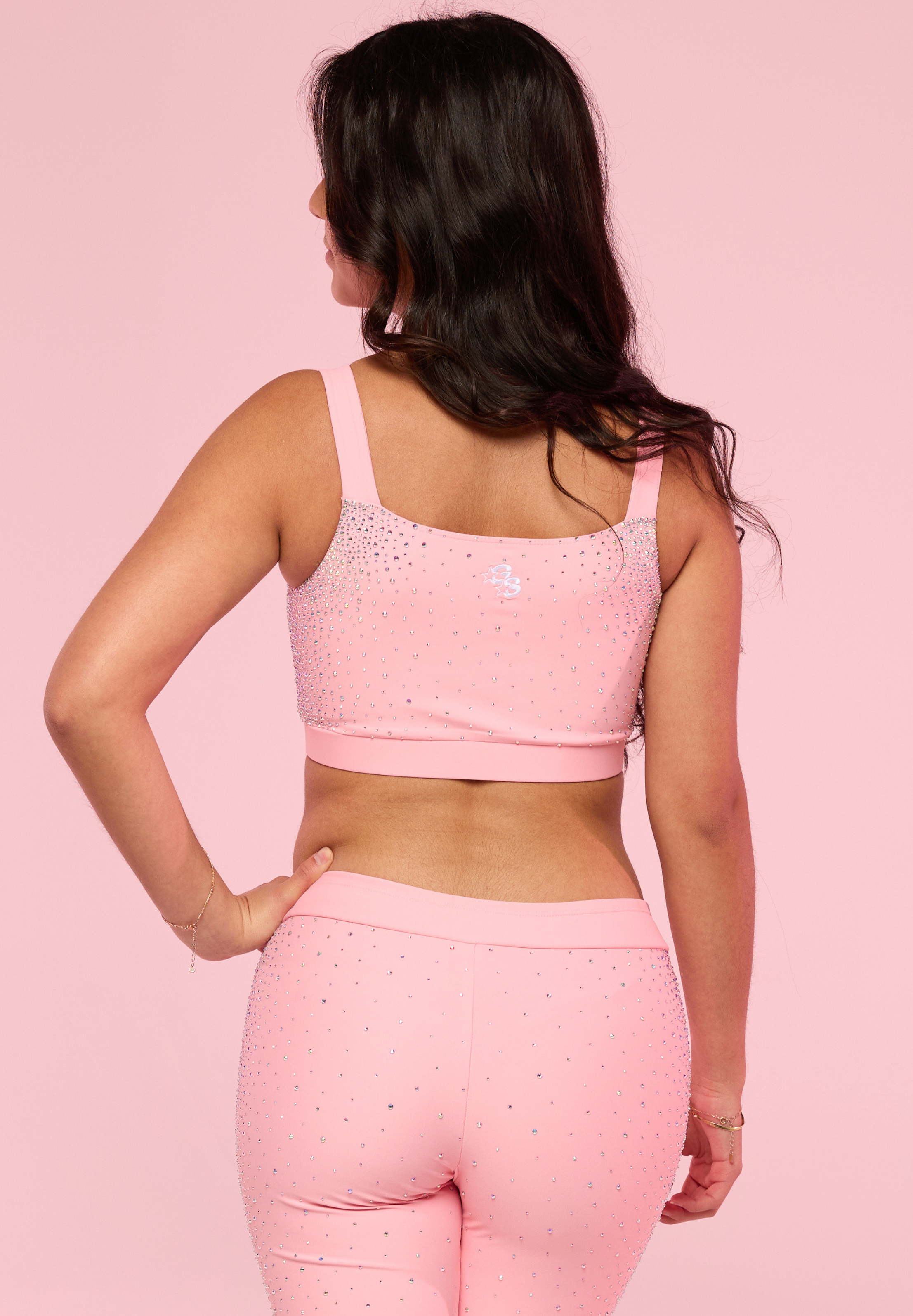 Pink Cheer Club Rhinestone Swift Bra