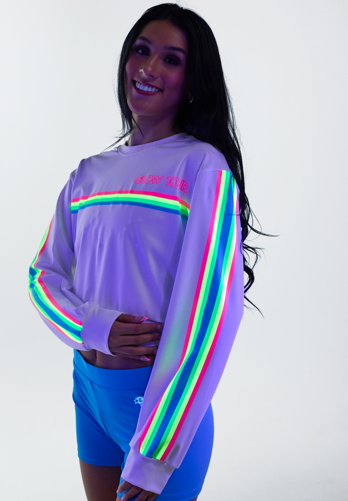 Aviator Crewneck Crop Sweatshirt - Deep South Glow Tour