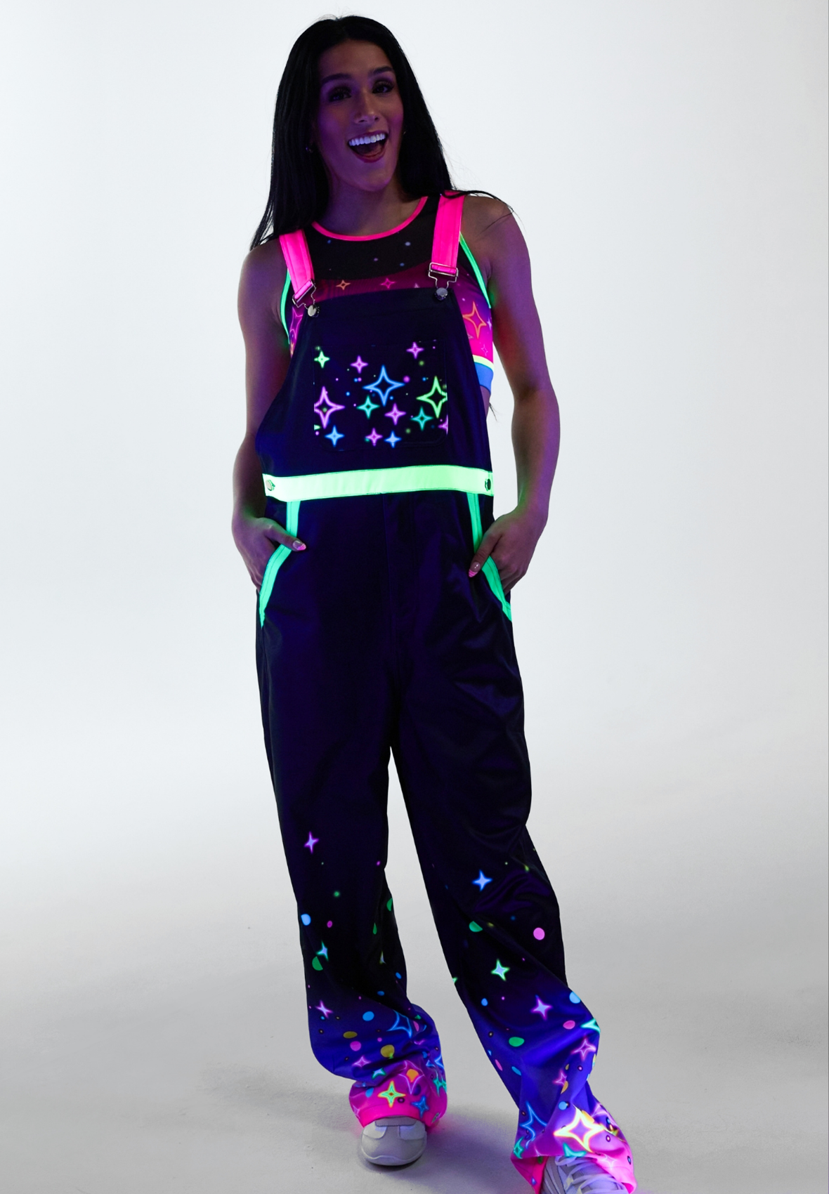 Neon Sparkles Overalls - Deep South Glow Tour