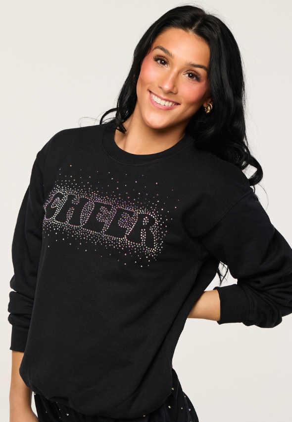 Cheerchella Black Rhinestone Crewneck