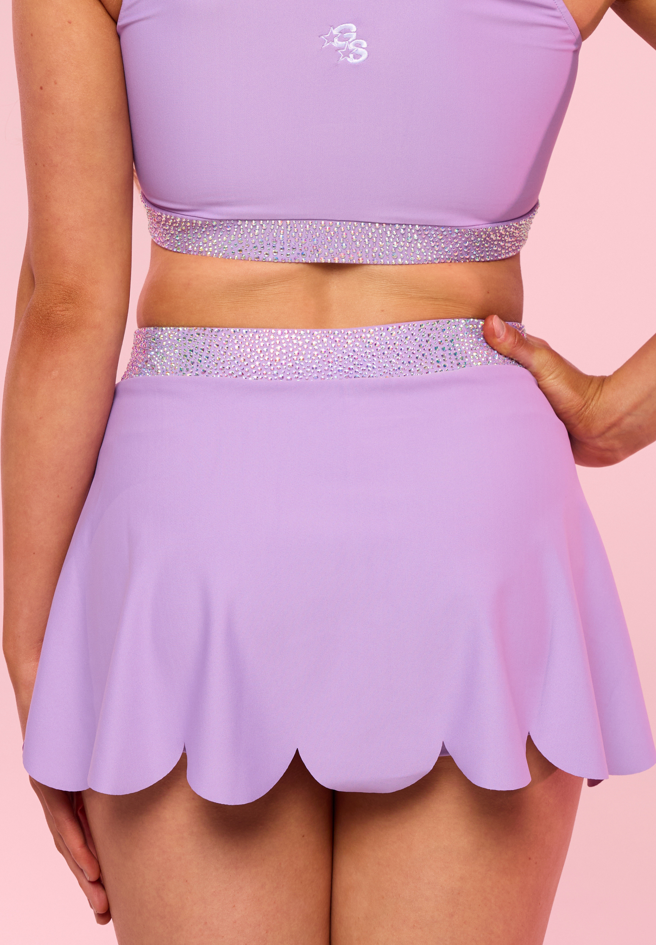 Violet Comfy Club Rhinestone Sashay Skirt