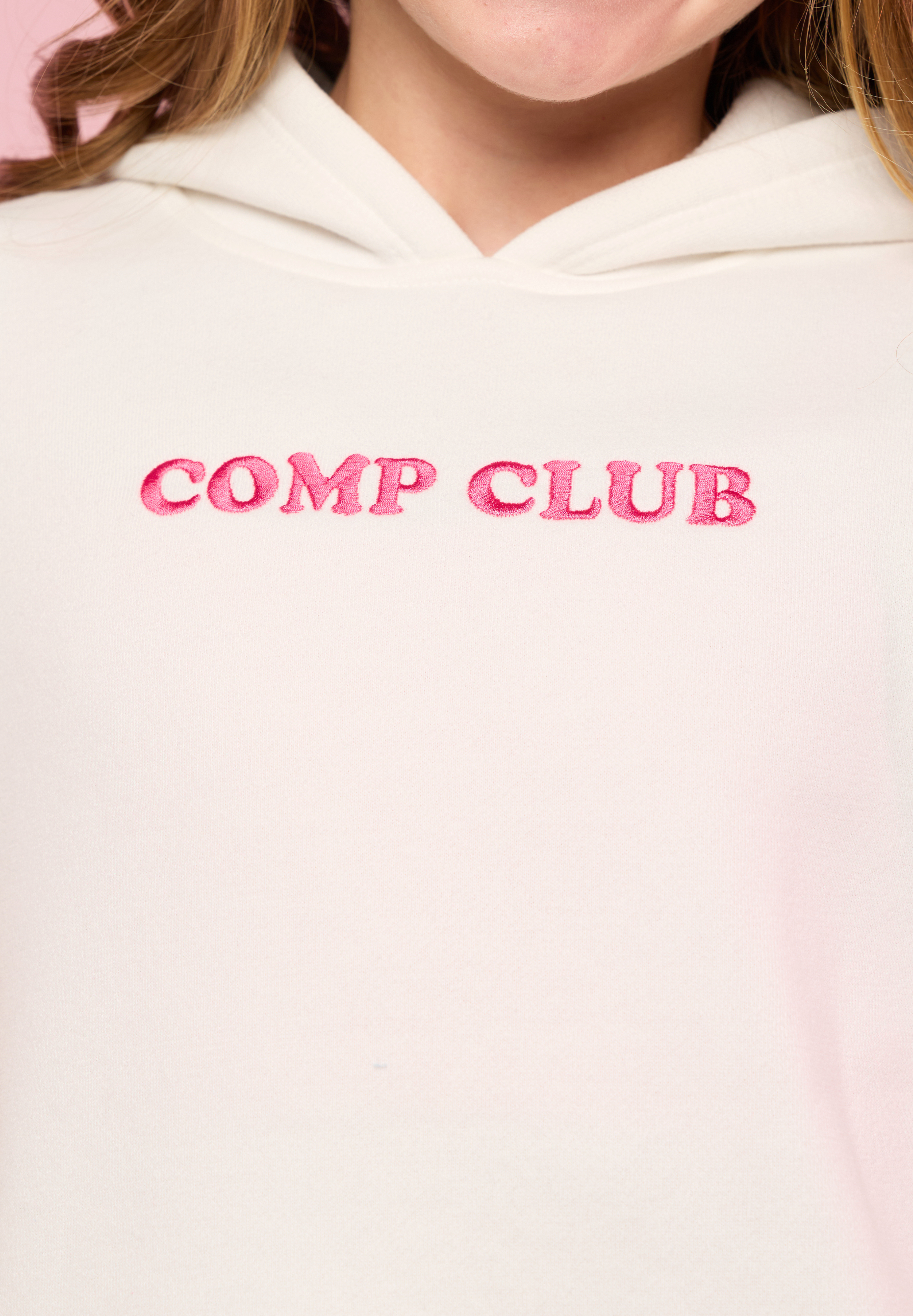White Cherry Comp Club Rhinestone Hooded Sweatshirt