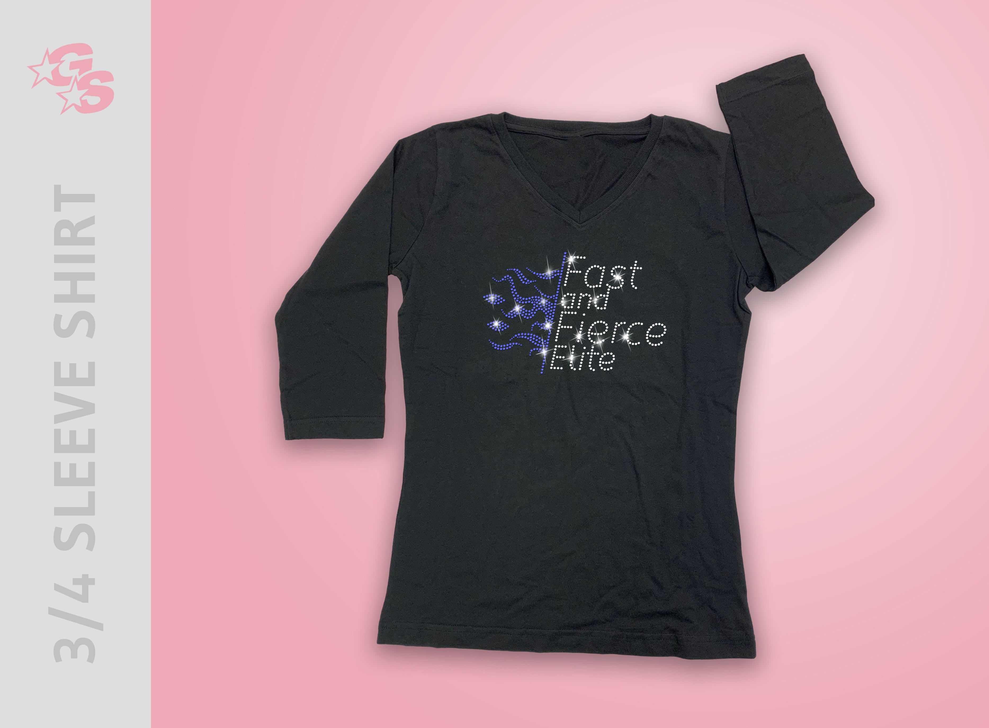 Fast & Fierce Elite 3/4 Sleeve Shirt - Bling Logo
