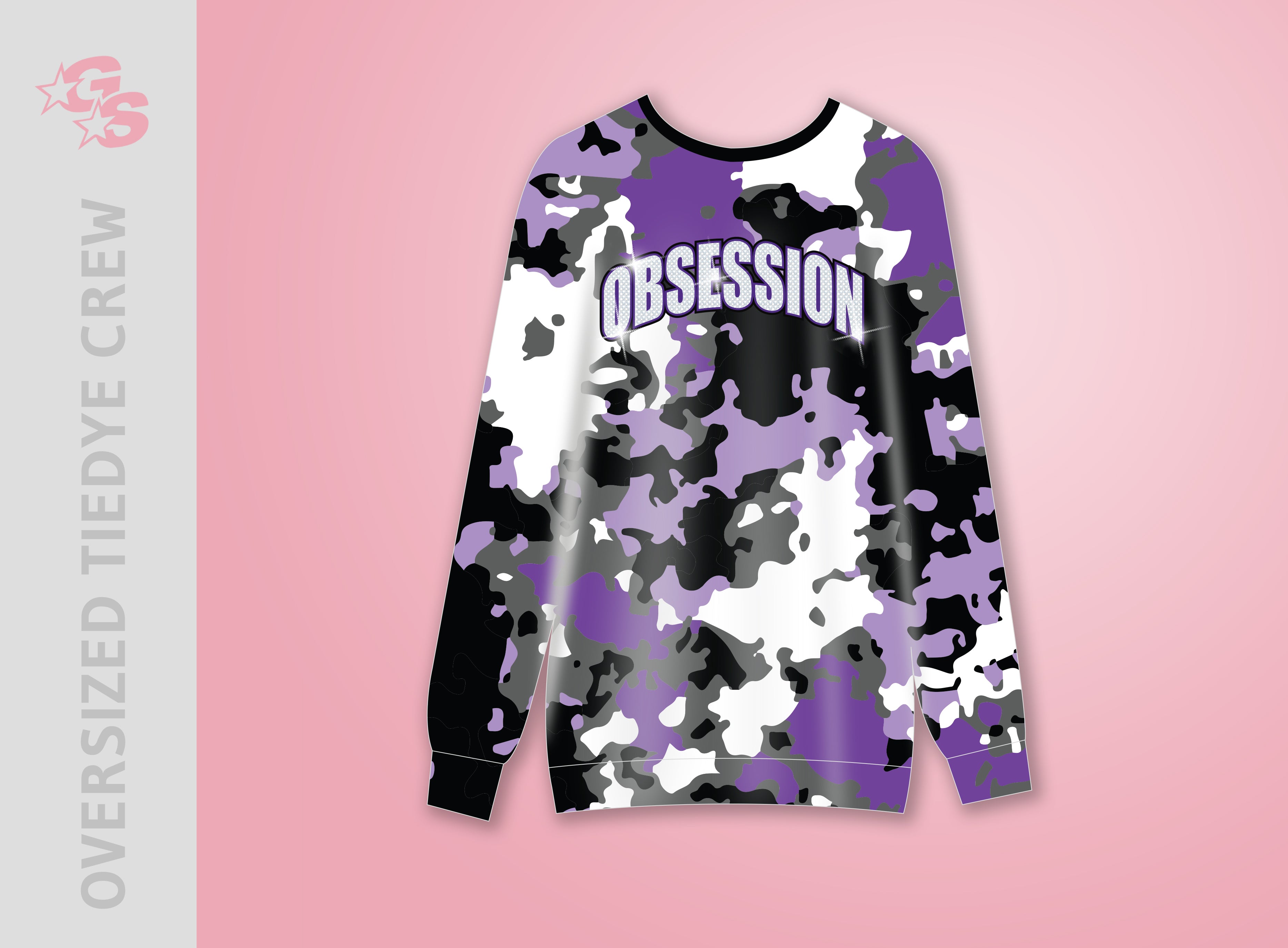 Oversized Sublimated Crewneck sweatshirt with dyesub logo - Cheer Obsession Athletics