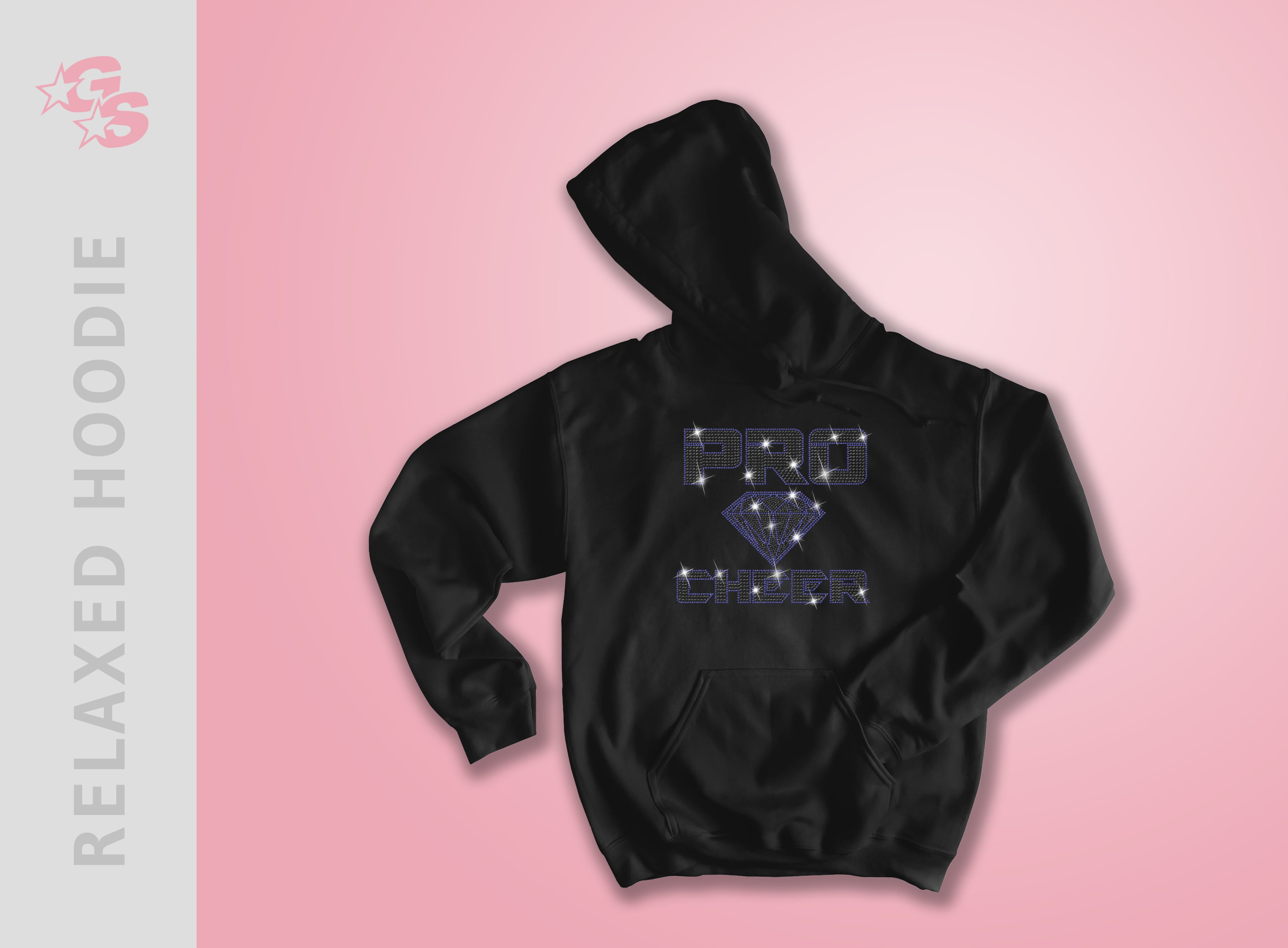 Pro Cheer Relaxed Hoodie - black bling logo