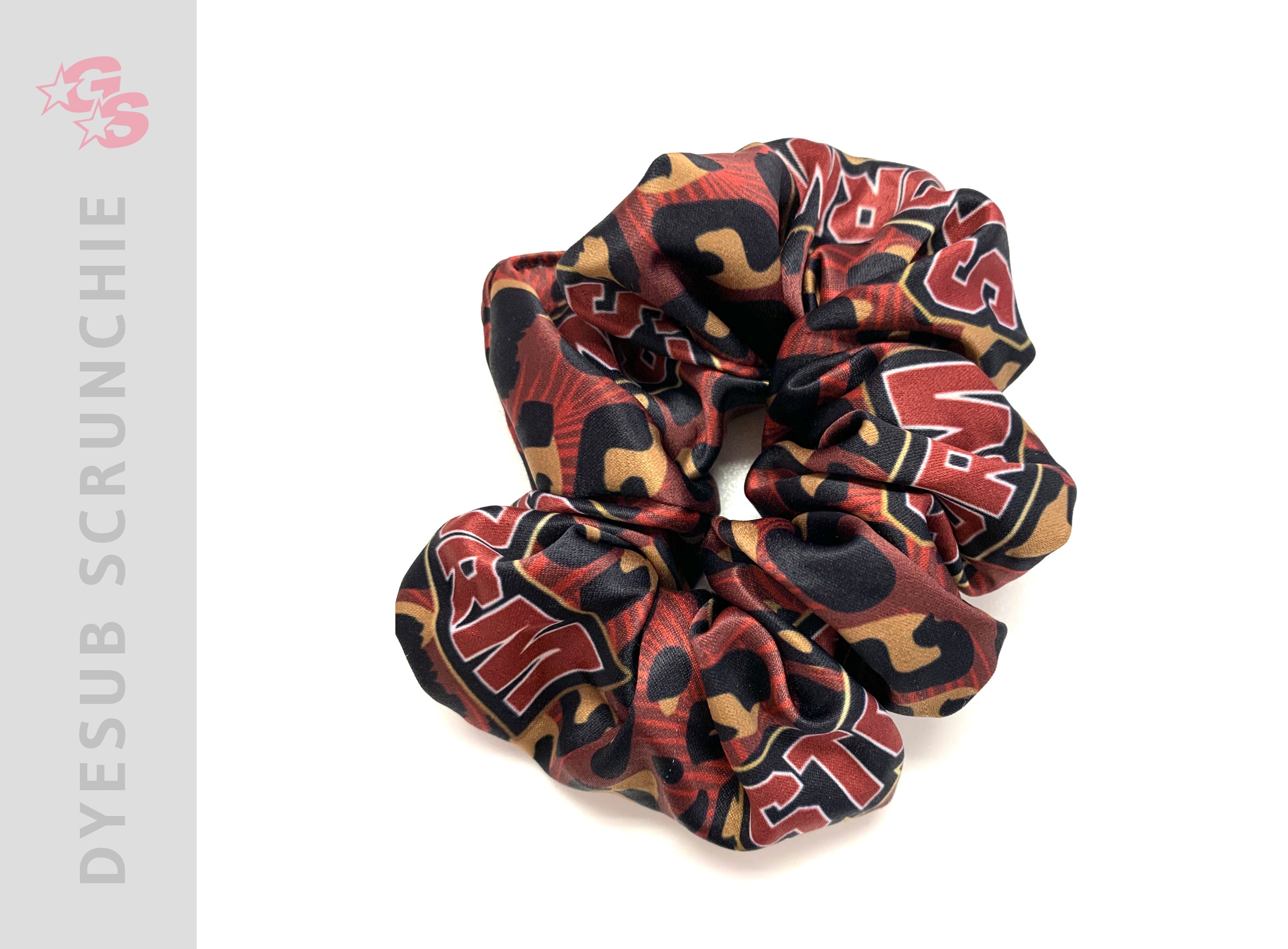 Sublimated Scrunchie with dyesub logo