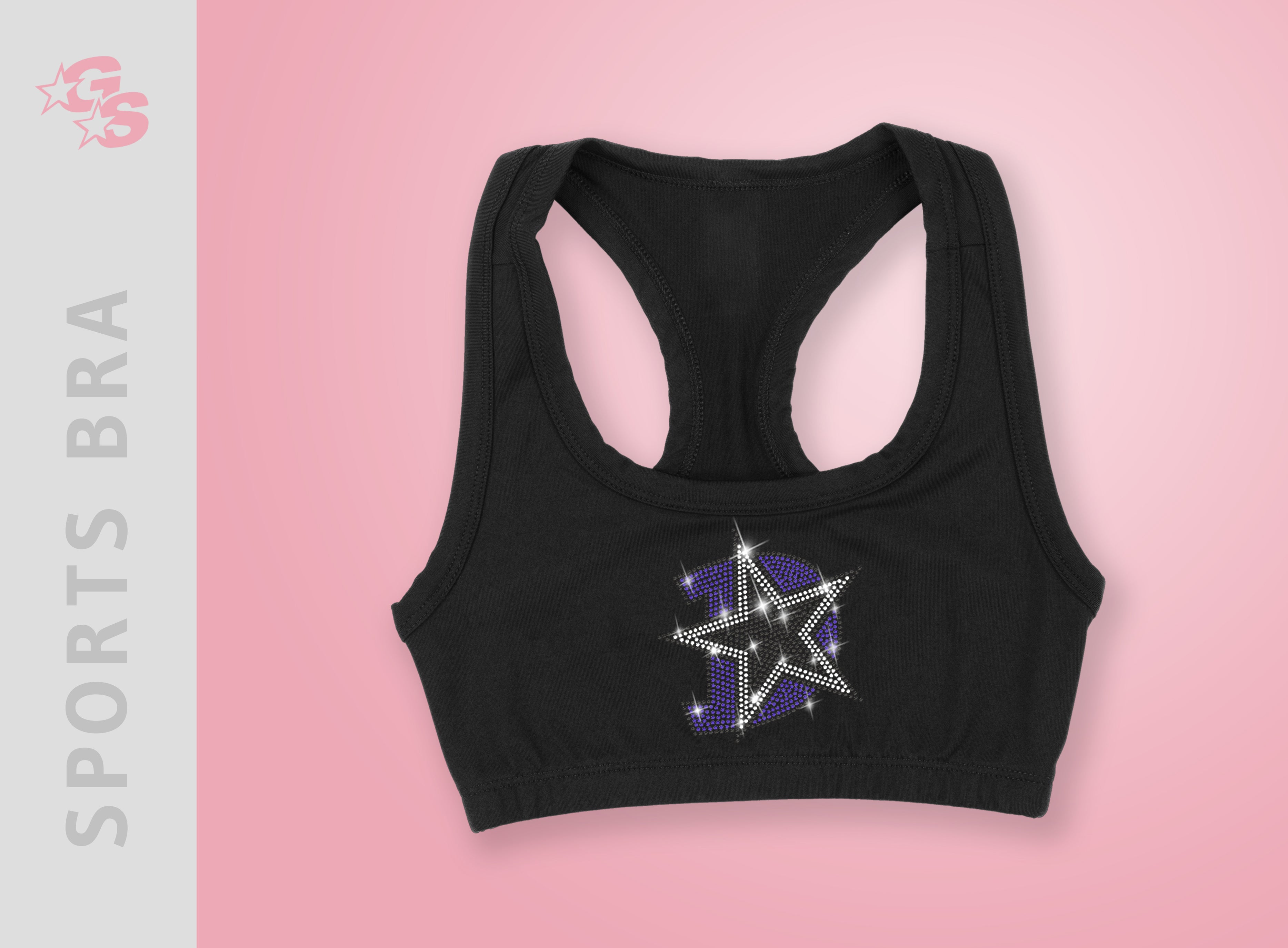 Mavericks Cheer Everyday Essential Sports Bra with Rhinestone Logo