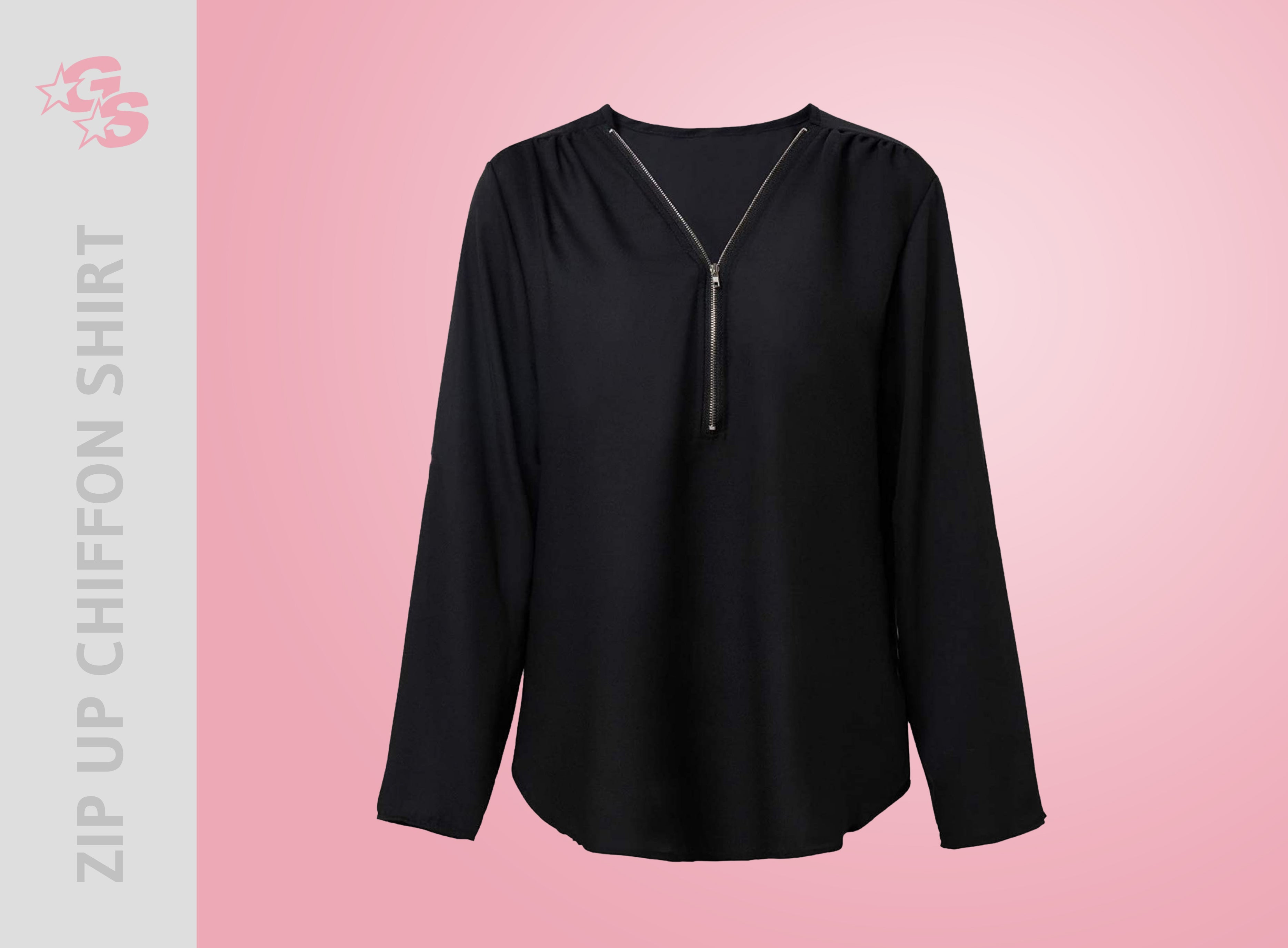 Forever Athletics Zip Up Chiffon Shirt