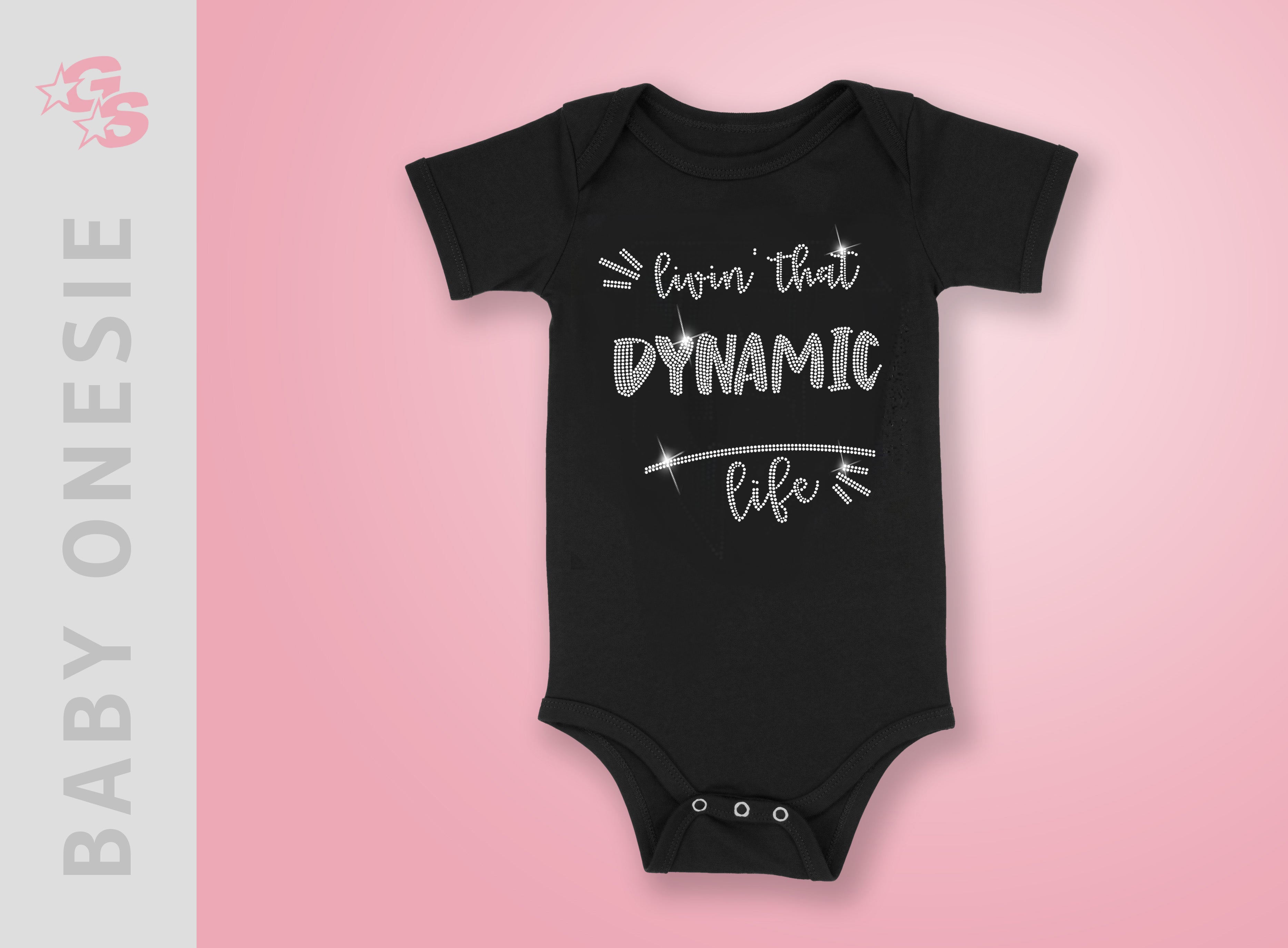 Baby Onesie  (Black) with bling logo - Dynamic Competitive Cheer