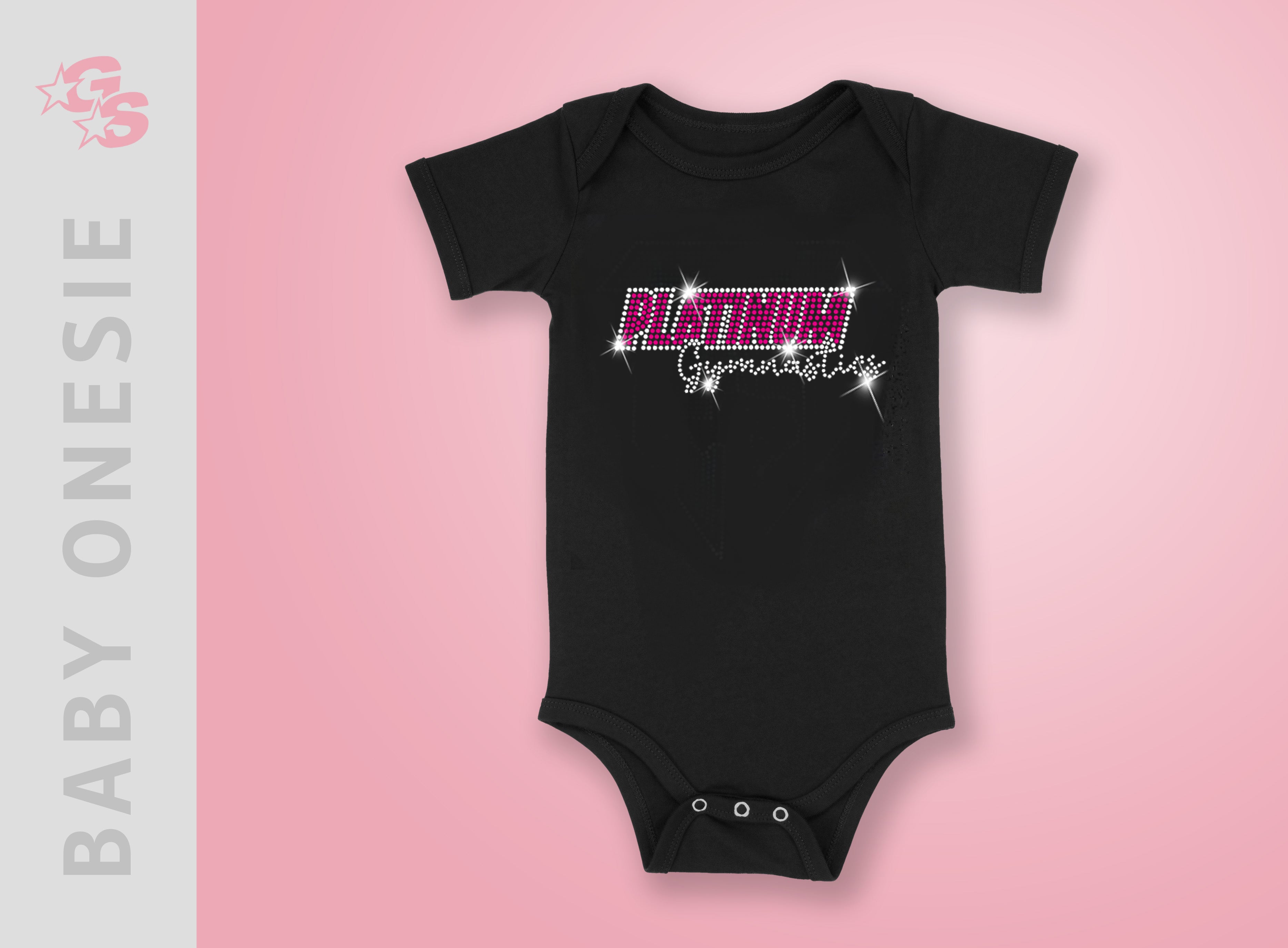Platinum Gymnastics Baby Onesie - Bling Logo