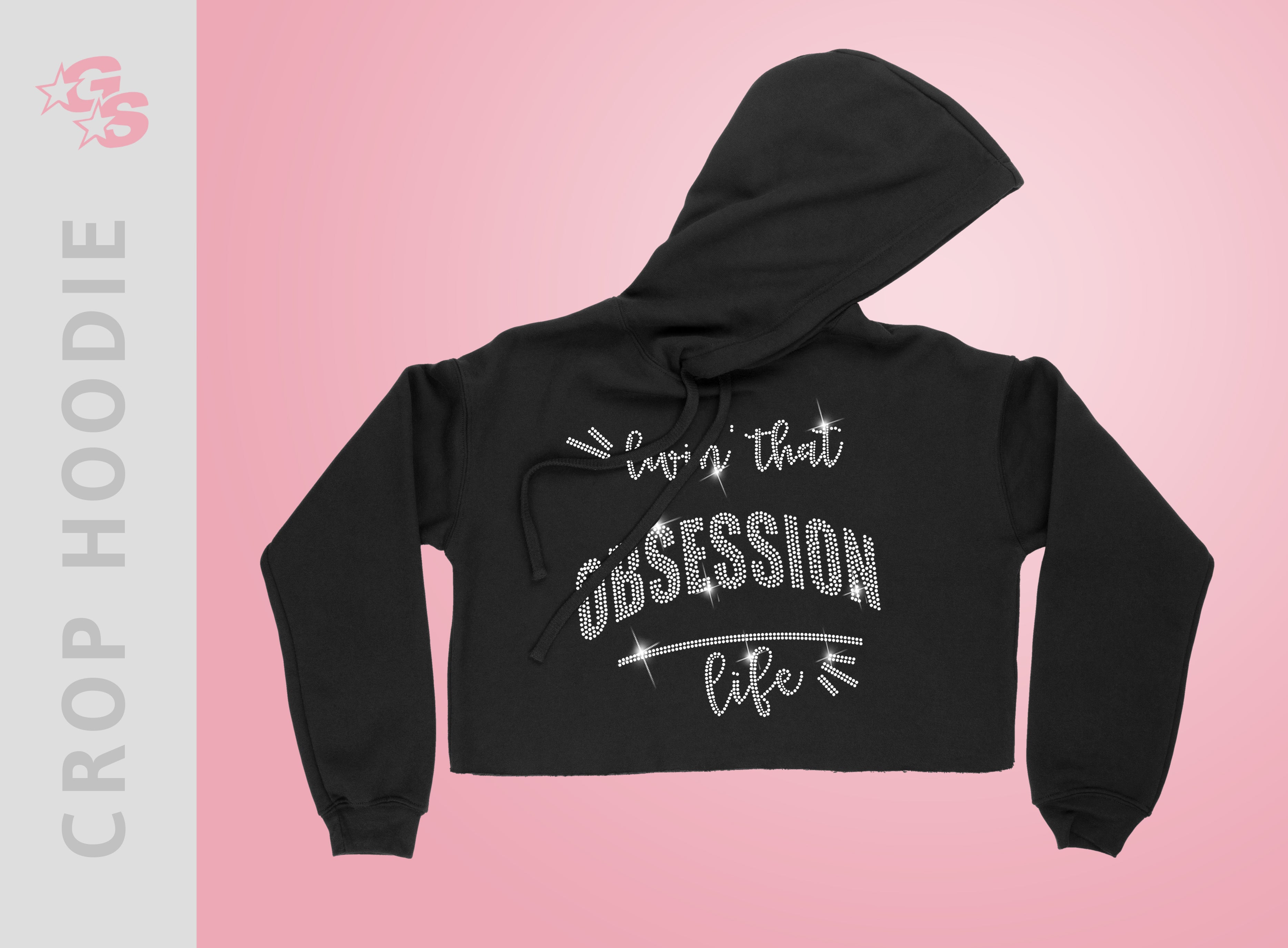 Cheer Obsession Athletics Crop Hoodie with Bling Logo - Adult Sizes Only