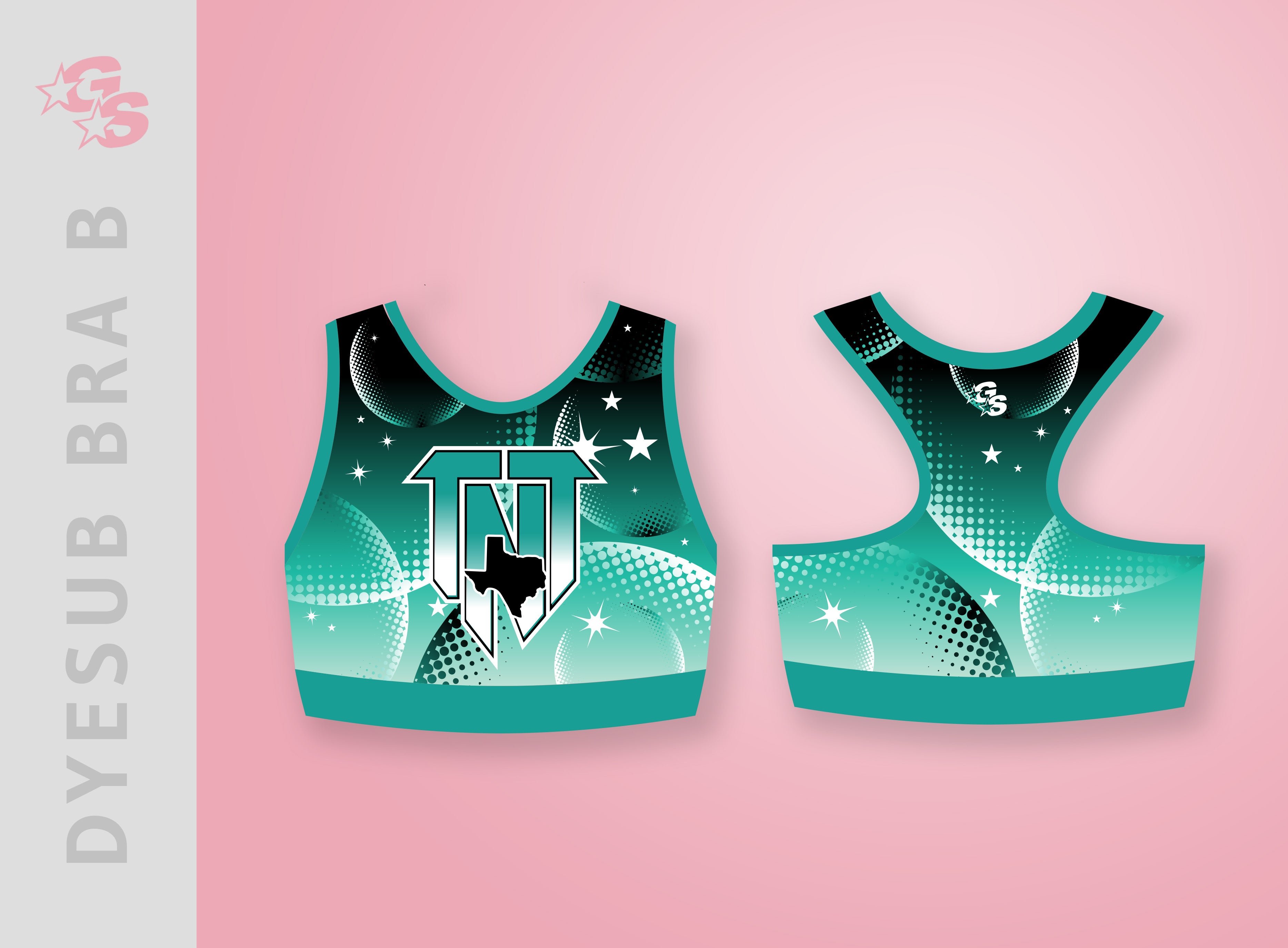 Sublimated Bra B with dyesub logo - TNT Top Notch Tumble