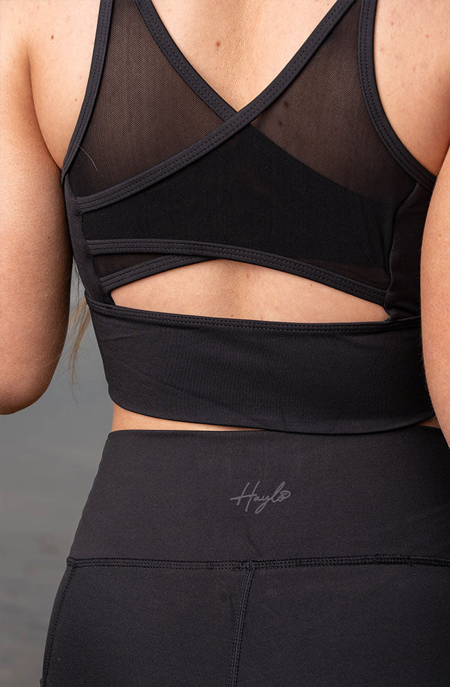 The Legacy Bra - Solid Black with Black Mesh