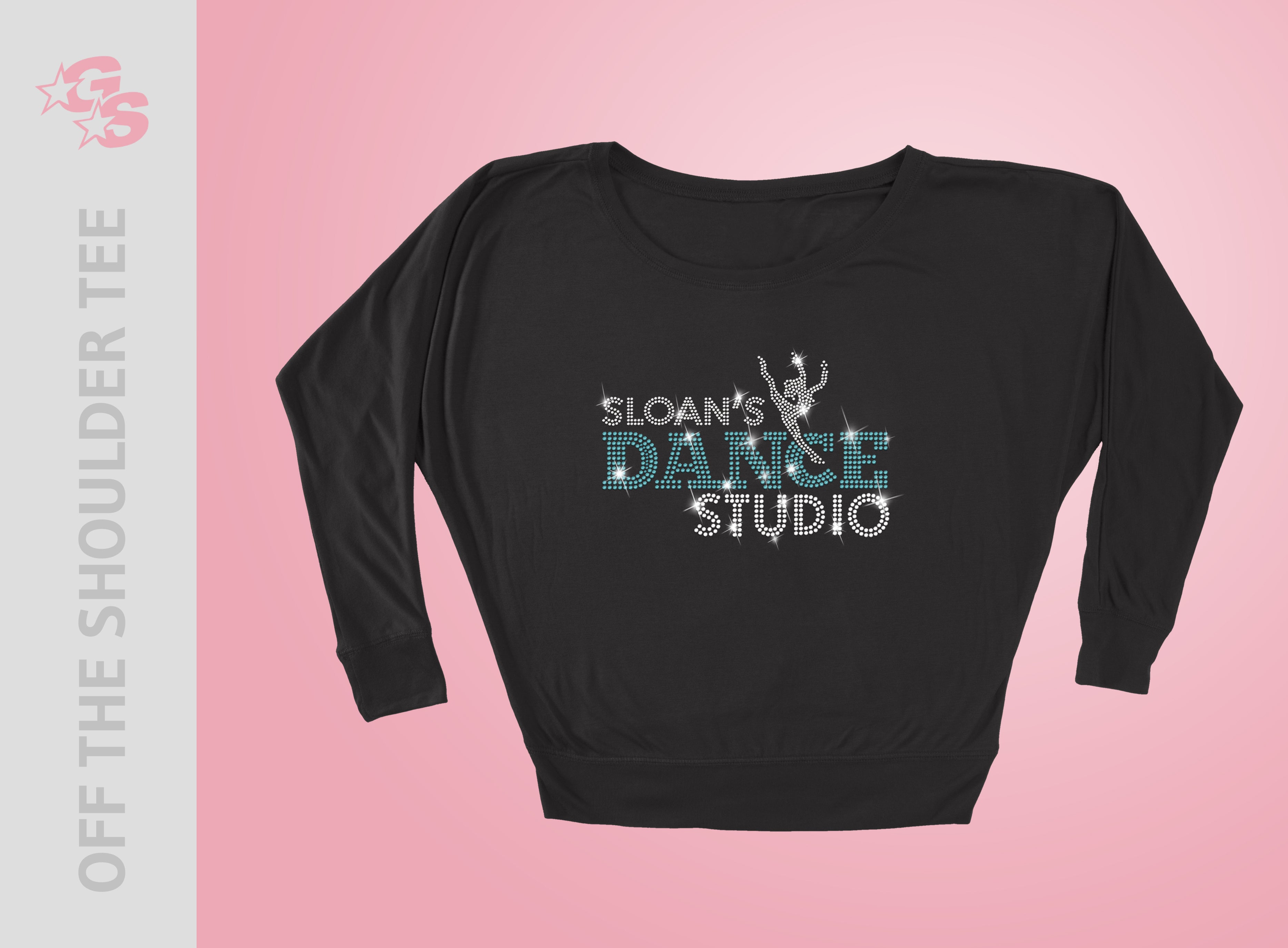 Sloan‘s Dance Studio Off the Shoulder Tee - Women's - Bling Logo