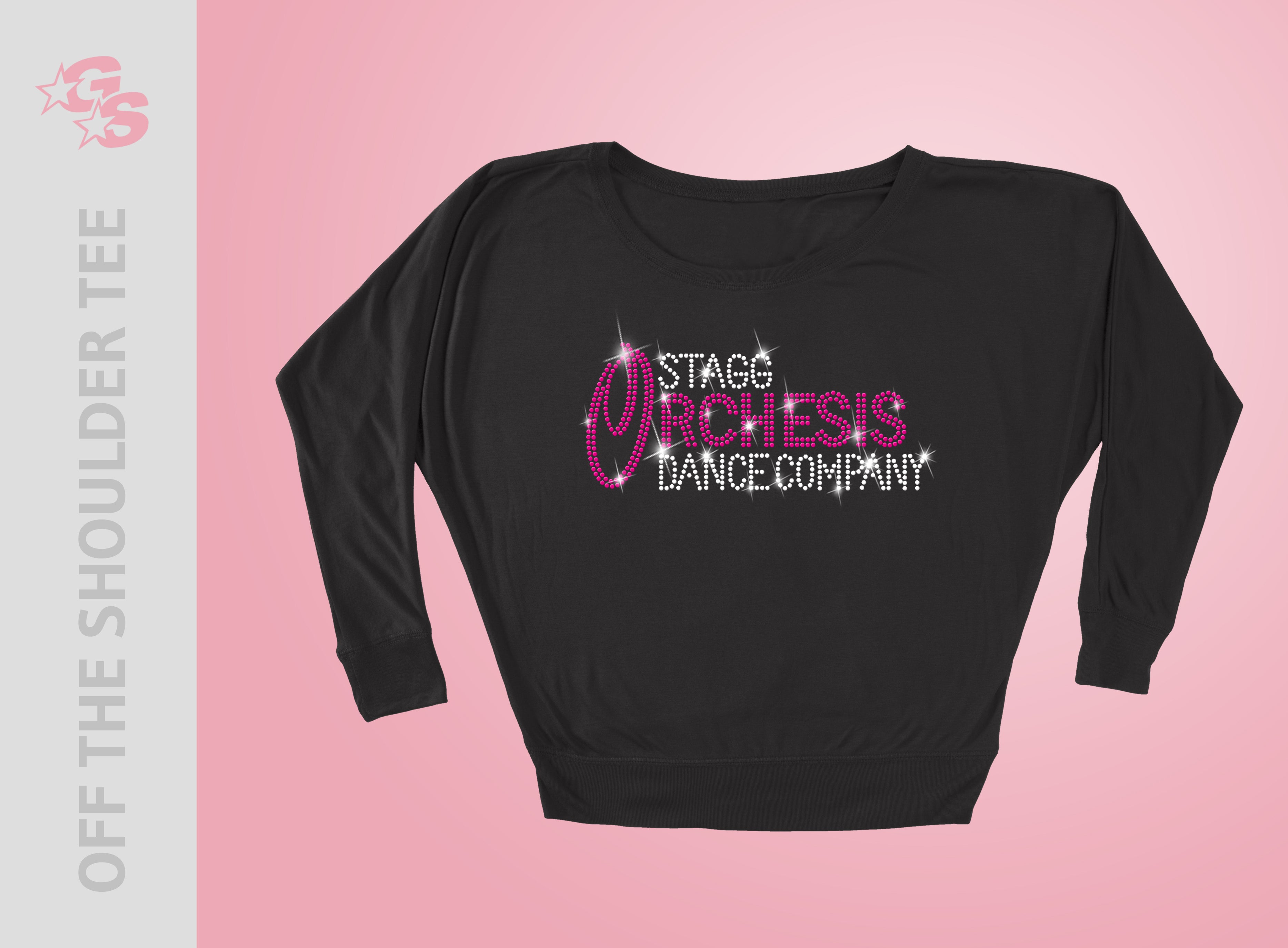 Stagg Orchesis Dance Company Off the Shoulder Tee - Women's - Bling Logo