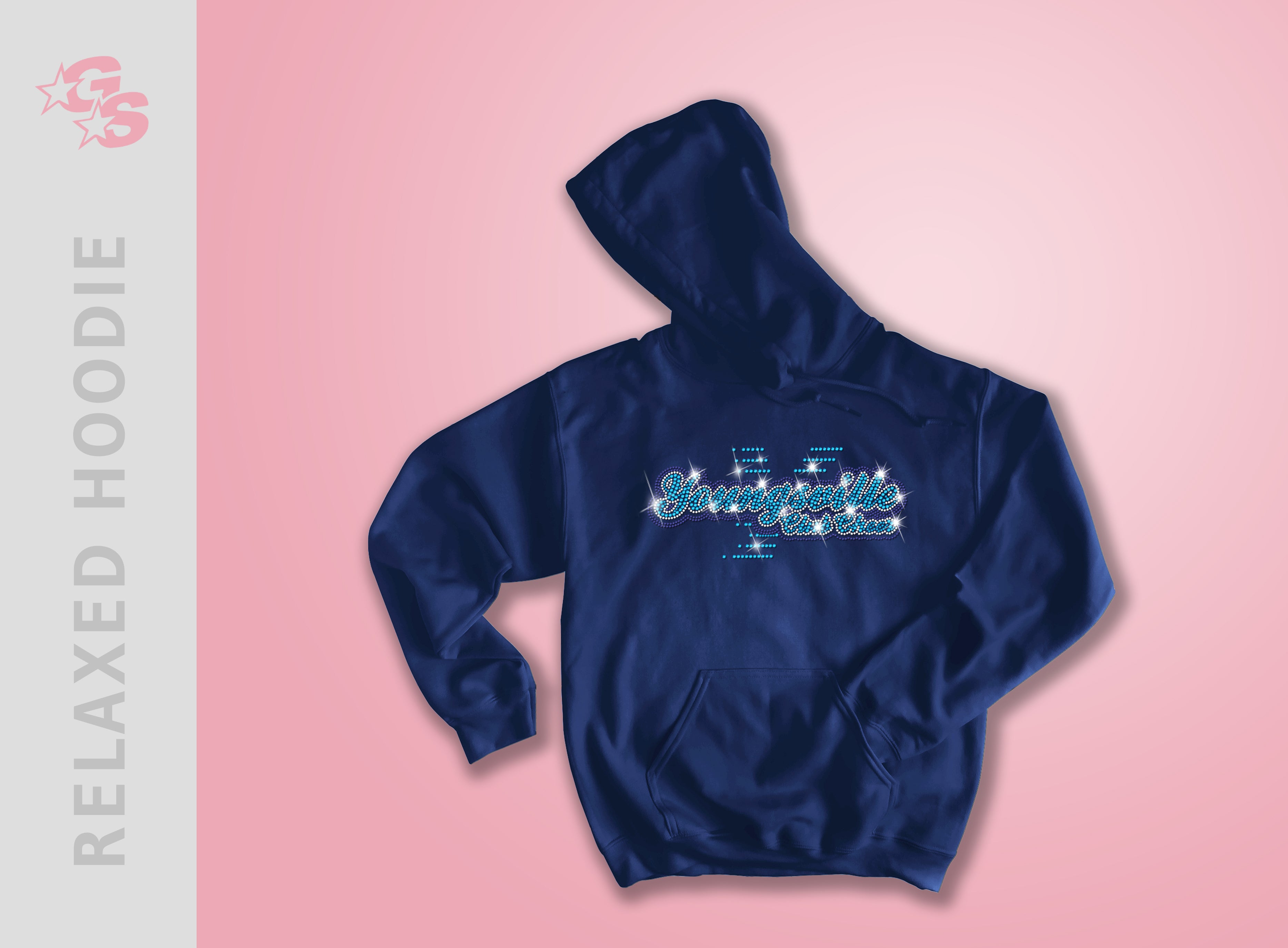 Youngsville Club Cheer Relaxed Hoodie Navy