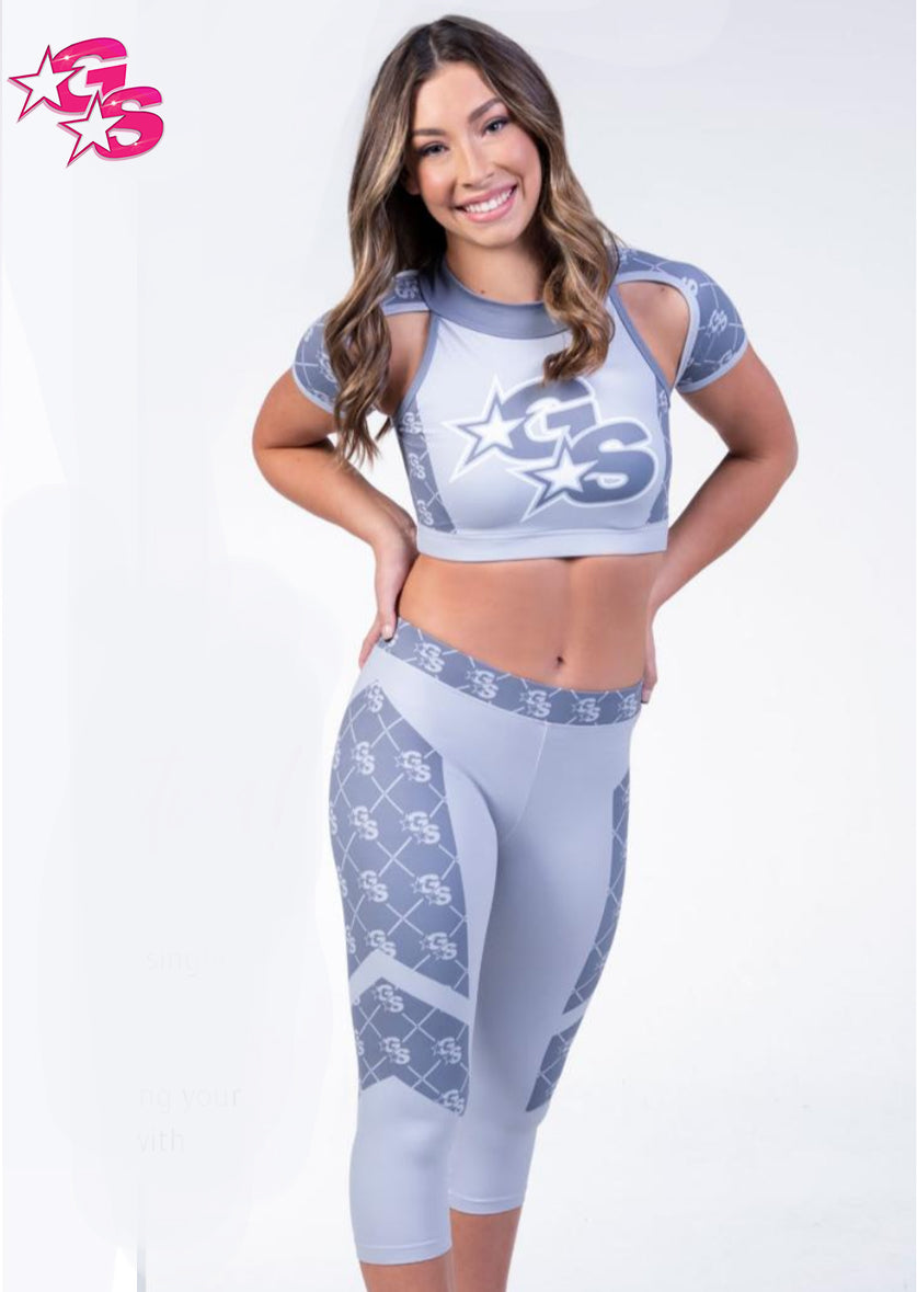 GlitterStarz  Adventure Awaits Collection - Grey Taurus Bra & Capri Set