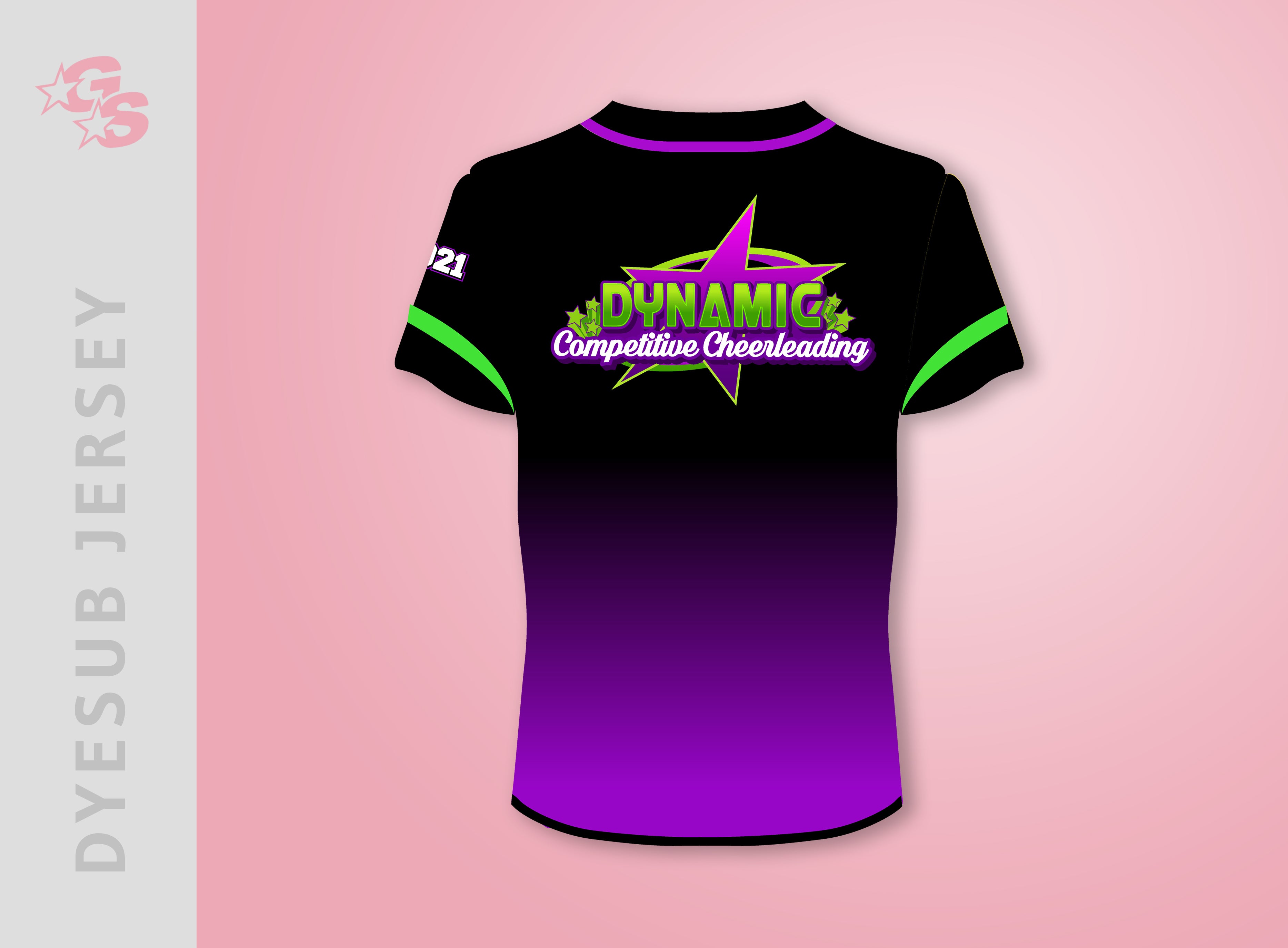 Jersey with dyesub logo - Dynamic Competitive Cheer
